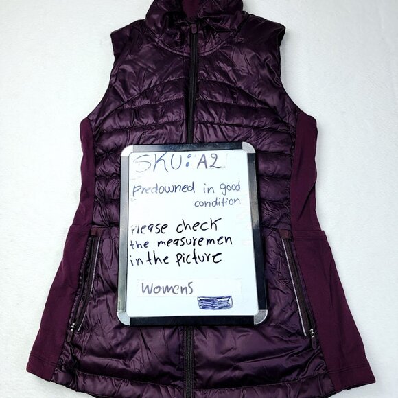 Lululemon Women's Plum Purple Down For A Run II Slim Full-Zip Puffer Vest Size 6 - Picture 7 of 7